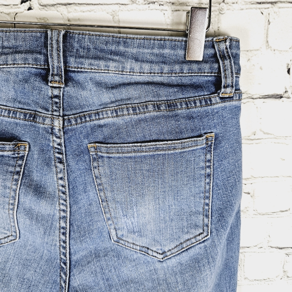 REVOLVE PISTOLA | skinny distressed frayed/raw edge step hem stretch jeans